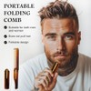 Men's Handmade Folding Pocket Comb, 6.69-Inch Amber Finish, Fine Tooth