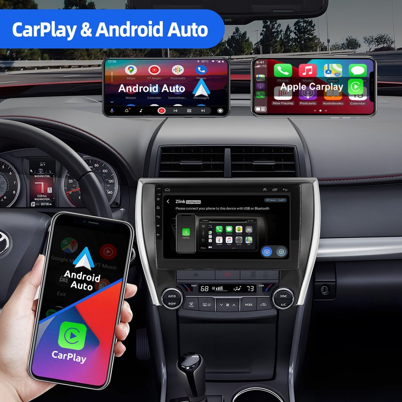 ESSGOO 10.1" Carplay Android 14 4+64G Car Stereo GPS AHD
