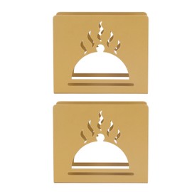2pcs Table Napkin Holder Stainless Steel Hotel Restaurant Hollow Pattern Paper Napkin Holder for Dinner Type 1