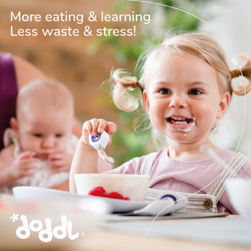 doddl Baby and Toddler Plate, Non-Breakable, Non-Slip, Dishwasher Safe, Helps