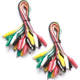 WGGE WG-026 10 Pieces and 5 Colors Test Lead Set & Alligator Clips,20.5 inches / 22 AWG Wire (2 PACK)