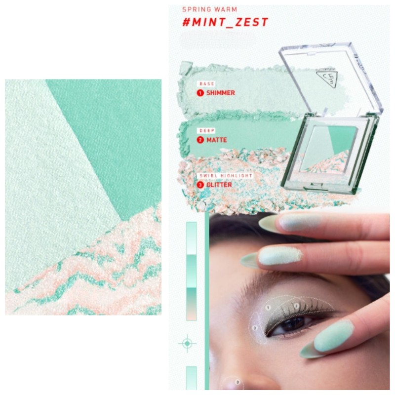 3CE Color Grid Eyeshadow 3.3g, Shade:Lost In Pink