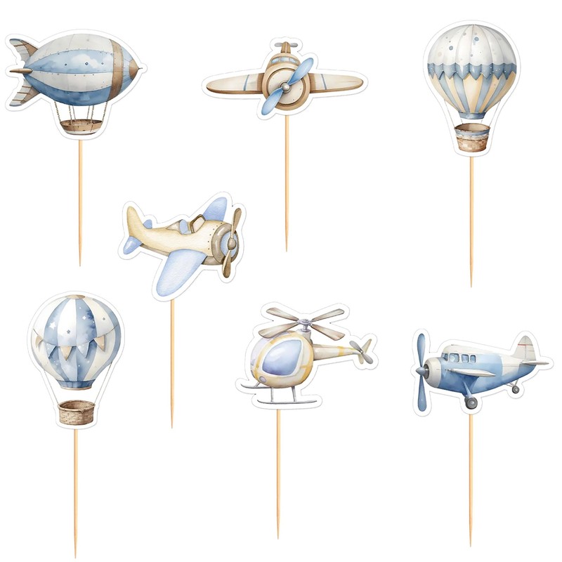 Blumomon 28 pezzi di aereo cupcake topper per palloncini a