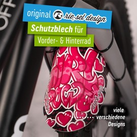 Riesel Design® Dirt: Sparrow Mudguard Children's Bicycle / Front Splash Guard for Children Bicycle or Mountain Bike / Mudguard 16-29 Inch for Boys and Girls (Power Girl)