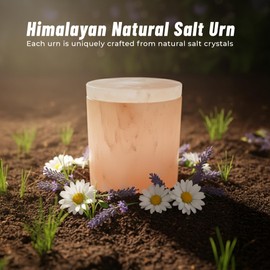 Himalayan Salt Urn for Ashes – Extra Small, Classic Cylinder Shape, 15 Cu in – Biodegradable Cremation Urn for Child or Pets – Hand-Carved Memorial Urn – Eco-Friendly Burial Option