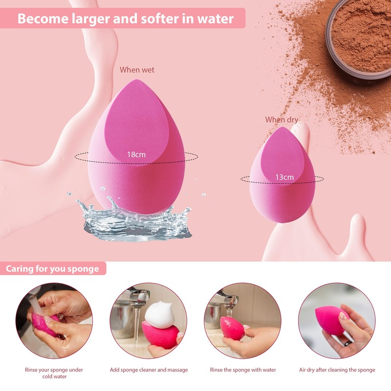 MUUK Makeup Sponge Blender 4 Pack Foundation Sponge Latex Free