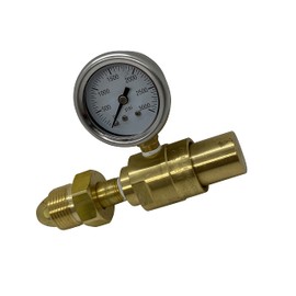 150 PSI Fixed Flow Nitrogen Tank Gas Regulator with Cylinder Contents Gauge for Various Applications