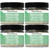 Pack of 4 Viva Doria Natural Toothpaste Fluoride Free Tooth Paste - Spearmint, Refreshes Mouth, Freshens Breath, Keeps Teeth and Gum Healthy, Spearmint Flavor, 3 oz Glass jar