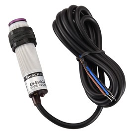 Heschen M18 Column Infrared Proximity Switch, Diffuse Reflection Type, E3F-DS10C4, Detection Distance 10cm, 10-30V DC 200mA, NPN Normally Open (NO), 3 Wires