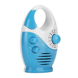 Zunate Portable AM FM Radio, Shower Radio with Speaker, Hook Type Waterproof Broadcast Music Radio for Bedside Tables and Garages(Blue)