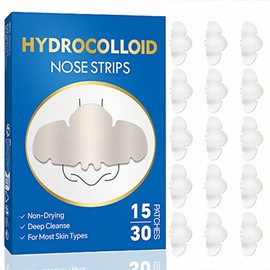 Pore Strips Nose Strips - Hydrocolloid Pore Strip to Absorbs Oil -Deep Cleansing Pores - Shrink Pores for Smooth, Clear Skin -for All Skin Types -15pcs