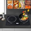 Double Induction Cooktop, Portable Double Burner Cooktop Digital 1400W Ceramic
