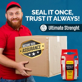 TAPEWELL Tapewell Heavy Duty Packing Tape with Dispenser 1.5" Core - 3 Rolls - Clear Shipping Tape for Boxes, Packaging, Mailing & Moving Supplies - 1.88 in. x 22.2