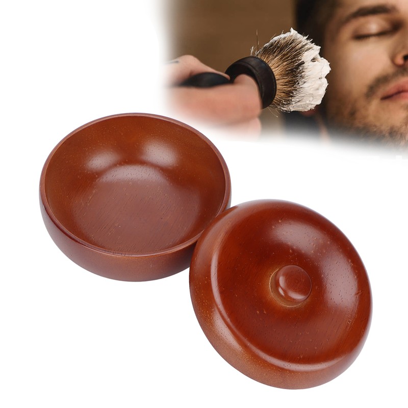Wooden Shaving Bowl Men Shaving Cream Foam Bowl with Lid