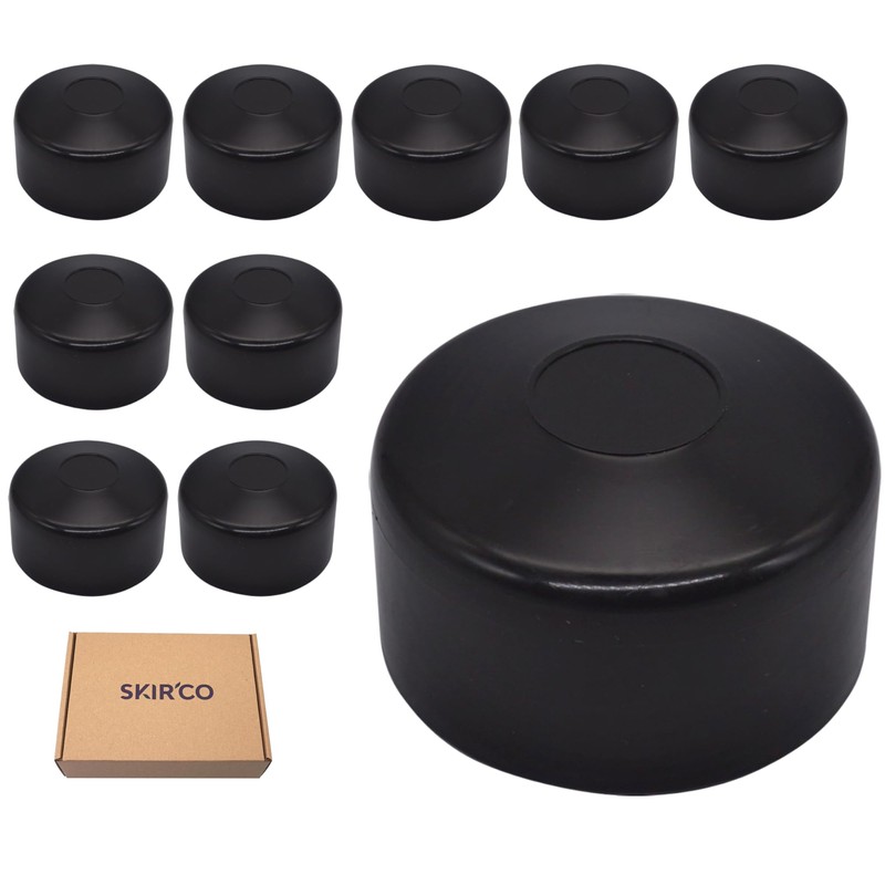 SKIR'CO (10 pcs) Fence Post Caps, Round 60 mm Black