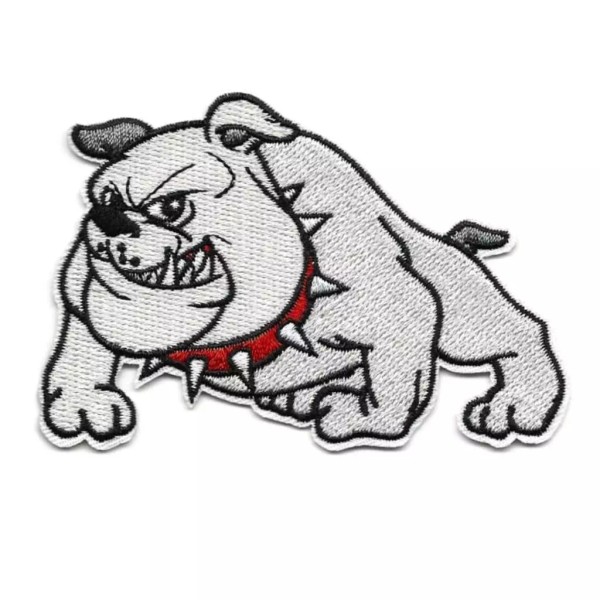 The Tiny Dragon BULLDOG IRON ON PATCH 3.5" Cartoon Smiling