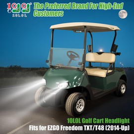10L0L Golf Cart Headlights for EZGO TXT/T48 (2014-Up) - Driver & Passenger Side Replacement, 12V Bright Headlights Direct Fit Gas/Electric Models