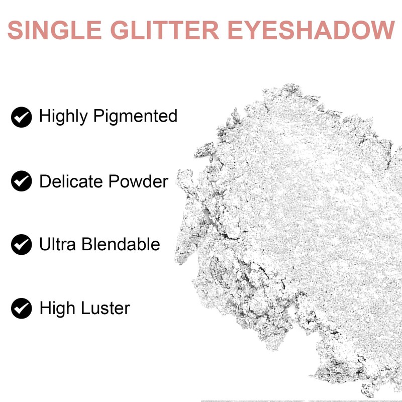 BelleVive Glitter Eyeshadow, Light Eyeshadow, Pressed Glitter Eyeshadow, Glitter Matte