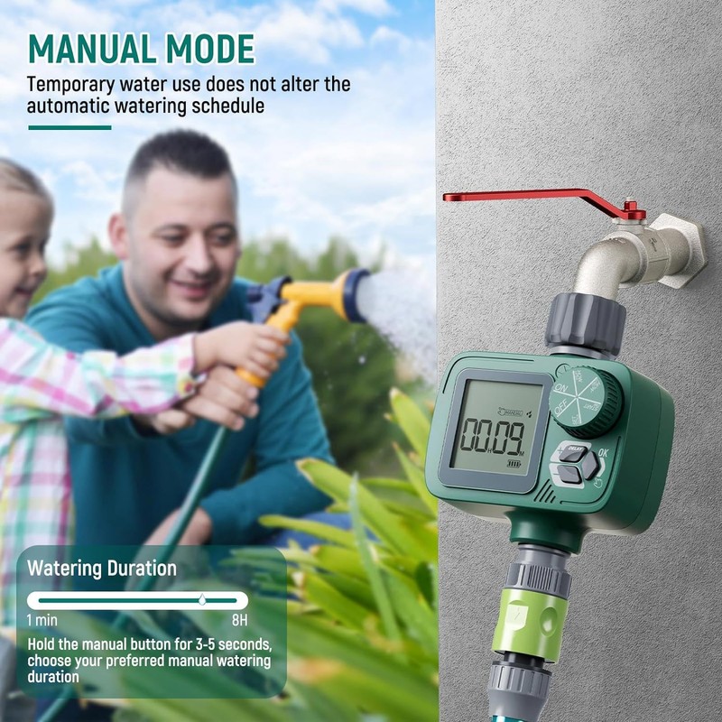 Sprinkler Timer: Programmable Hose Timer with Rain Delay/Manual/Automatic Watering System,