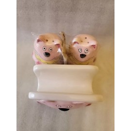Emraled Collection Cute Cat Sal & Pepper Shackers  & Cute Cat Napkin Holder (Pink SET)    YB10