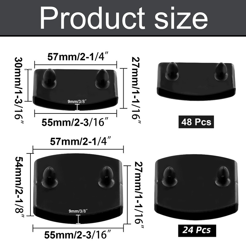 72 Pcs Bed Slat Caps, Plastic Side and Center Bed
