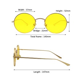 SDKZBFC Men's Sunglasses Metal Round Frame Personality UV400 Protection Sun Glasses Man Women，Retro Circle Glasses for Travelling Driving