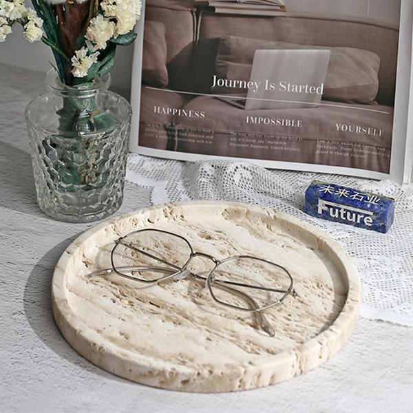 100% Natural Luxury Marble Small Hand Towel Tray Holder Organizer,