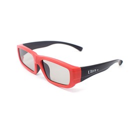 Ultra 4 Red and Black Childrens Passive 3D Glasses Kids for Use with all Passive TVs Cinema Projectors and RealD Films Movies Circular Polarised 3D Glasses Passive Kids Movies Cinema 3D Glasses