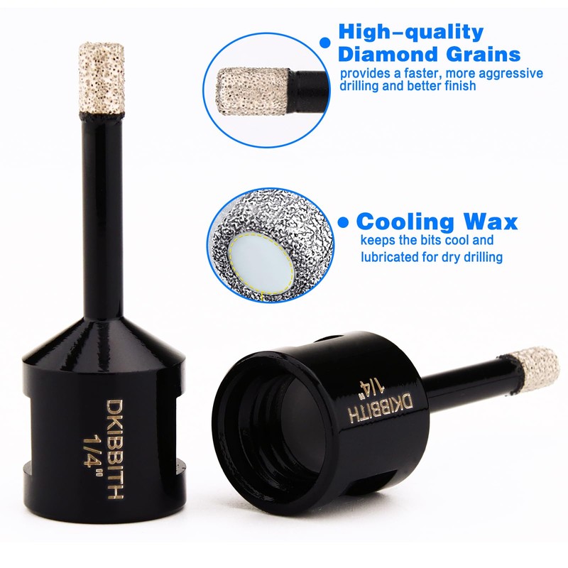 1/4 Inch Dry Diamond Core Drill Bits Set 2 pcs