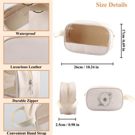 PYOUL Kosmetiktasche für Bienenliebhaber, niedliches Bienen-Blumenmuster, transparent, für Honigliebhaber, Reise-Kulturbeutel, Imkerei-Geschenk, Bee Botanical Floral Mb