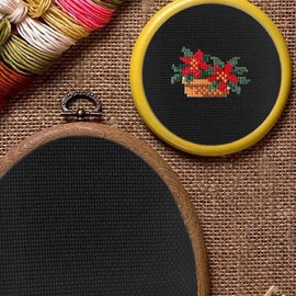 6 Pieces Classic Reserve Aida Cloth Cross Stitch Cloth, DaKuan 11 Count Cross Stitch Fabric, Black, 12 by 18-Inch