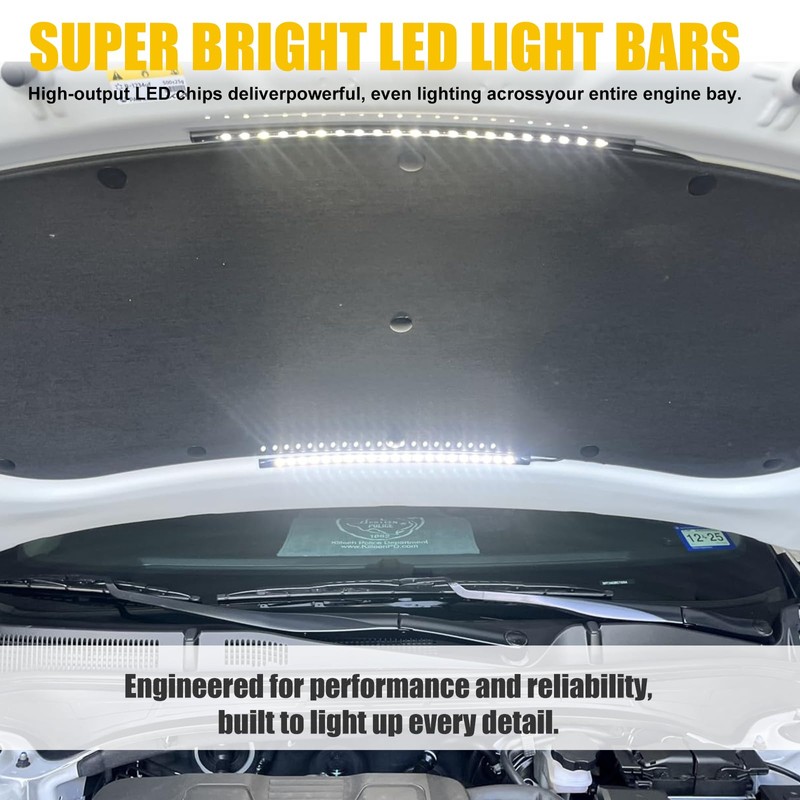 Fervorbeam 2pcs Under Hood Light Strip Kit White 42LEDs Waterproof