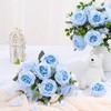 MARTINE MALL 4 Packs Peonies Artificial Flowers, Blue Artificial Peonies,