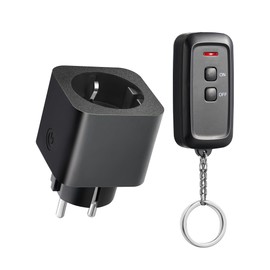 DEWENWILS Radio Sockets with Remote Control, 16 A 3680 W Socket with Remote Control, Programmable & Expandable, Switchable Radio Plug for Holiday Decoration, 30 m Range, Black