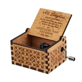 HLZK You are My Sunshine Wood Music Boxes,Laser Engraved Vintage Wooden Sunshine Musical Box Gifts for Birthday/Christmas/Valentine's Day (Mom to daughter)