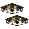 DIKAIDA 2 Pack Rustic 4-Light Kitchen, Hallway Flush Mount Light
