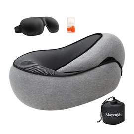 Mayeujds Nackenkissen Flugzeug - Bequemes Reisekissen für Flugzeug, Nackenstütze Reise, Schlafkomfort Kissen für Flugzeug (grau)