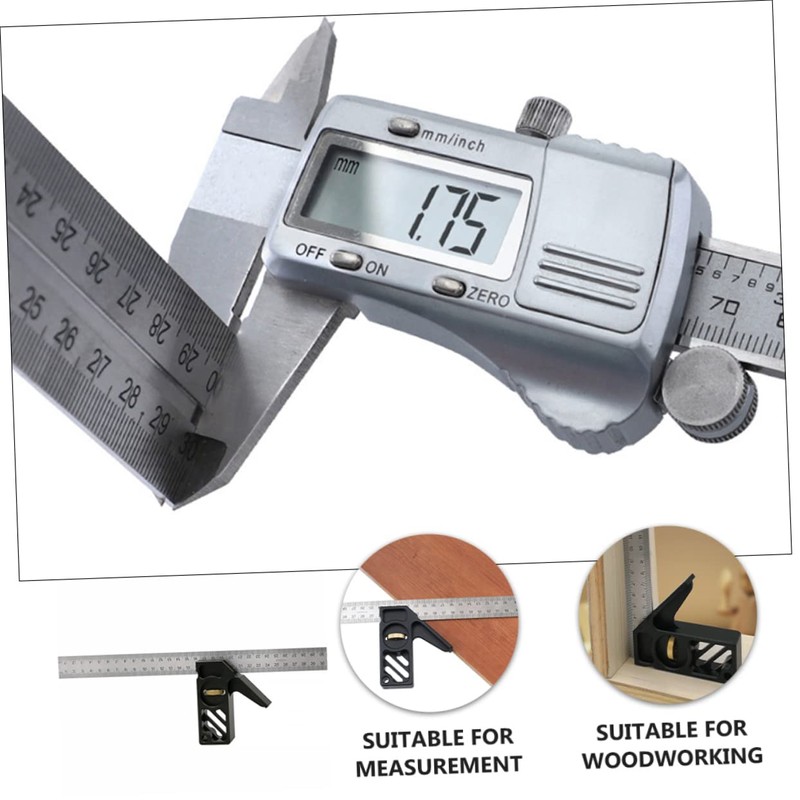 jojofuny Carpentry Combinations Square Woodworking Tool 45° 90° Limiter Easy