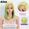 DÉBUT Ombre Lemon Green Asymmetrical Side Part Long Bob Wig