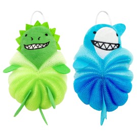 2Pcs Kids Sponges for Bathing, Baby Sponge with Cute Cartoon Design, Body Sponges for Children and Adults Shower Washing Exfoliating