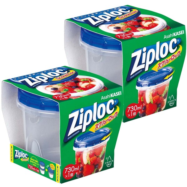 Ziplock Screwlock Storage Container, 24.7 fl oz (730 ml) (1 Piece) x 2