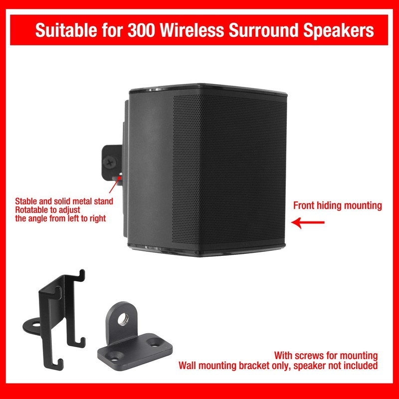 Speaker Wall Mount Bracket Metal Wall Fixed Stand Set for