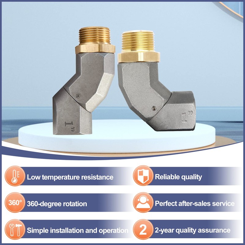 (1" NPT, 2PCS) Fuel Hose Swivel 360 Rotating Connector for