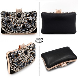 [TONG YUE] Party Bag, Wedding Bag, Women's, Clutch Bag, 3-Way Mini Bag, Formal Handbag, Shoulder Bag, Chain Bag, Wedding, Reception, Black