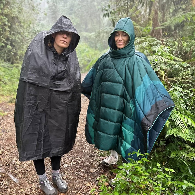 hotkoko Poncho Blanket Outdoor Wearable Camping Blanket Hoodie Waterproof