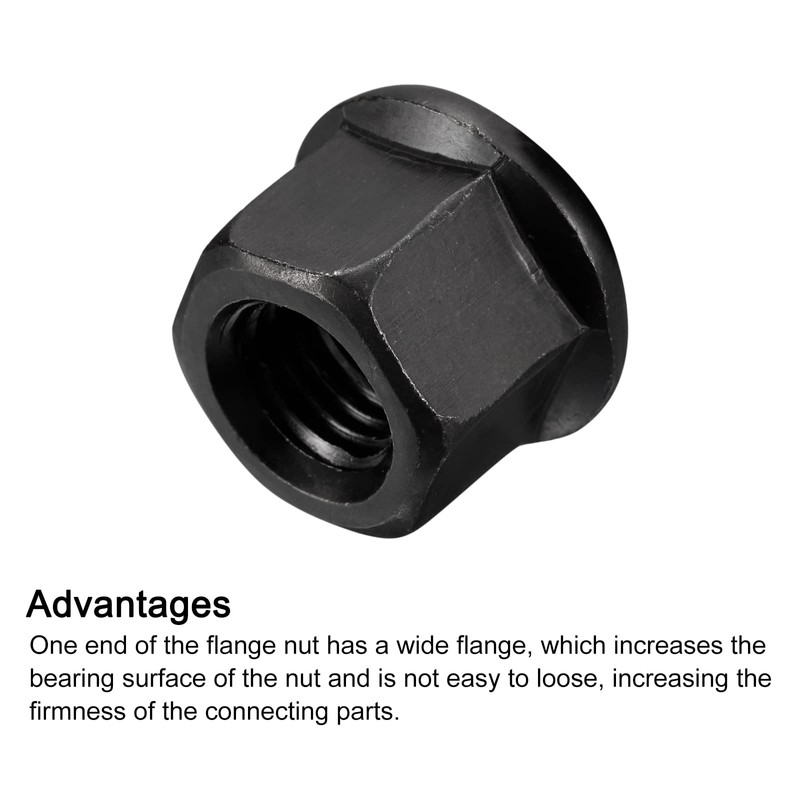 sourcing map M14 Flange Hex Nuts, 2pcs Grade 10.9 Carbon