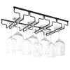 Uten 4 Rows Wine Glass Racks Under Cabinet Wall Mounted