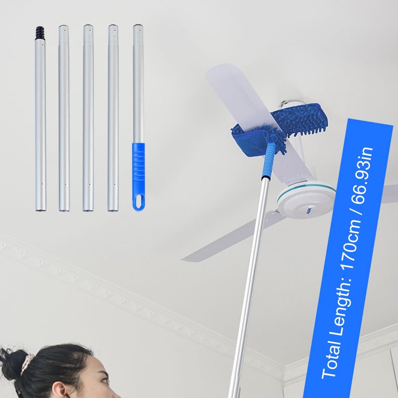 Mulcort Extendable Ceiling Fan Duster, Feather Duster with Bendable Pad,