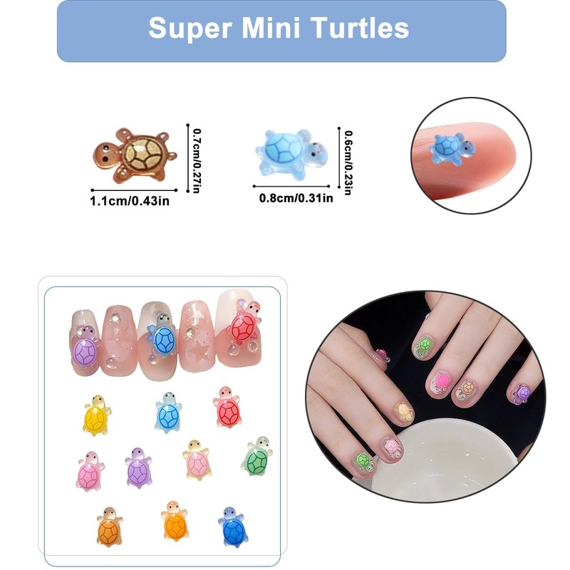 200Pcs Luminous Mini Resin Turtles Desk Micro Small Animals with