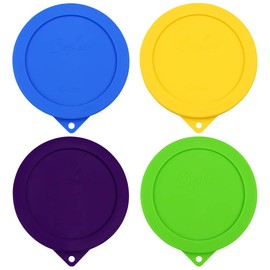 Sophico 4 Cup Round Silicone Storage Cover Lids Replacement for Anchor Hocking and Pyrex 7201-PC Glass Bowls (Container not Included) (Mix2)